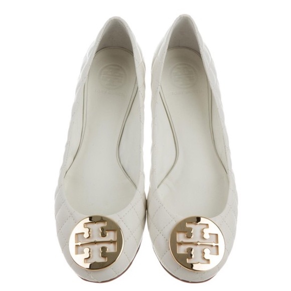 tory burch flats white